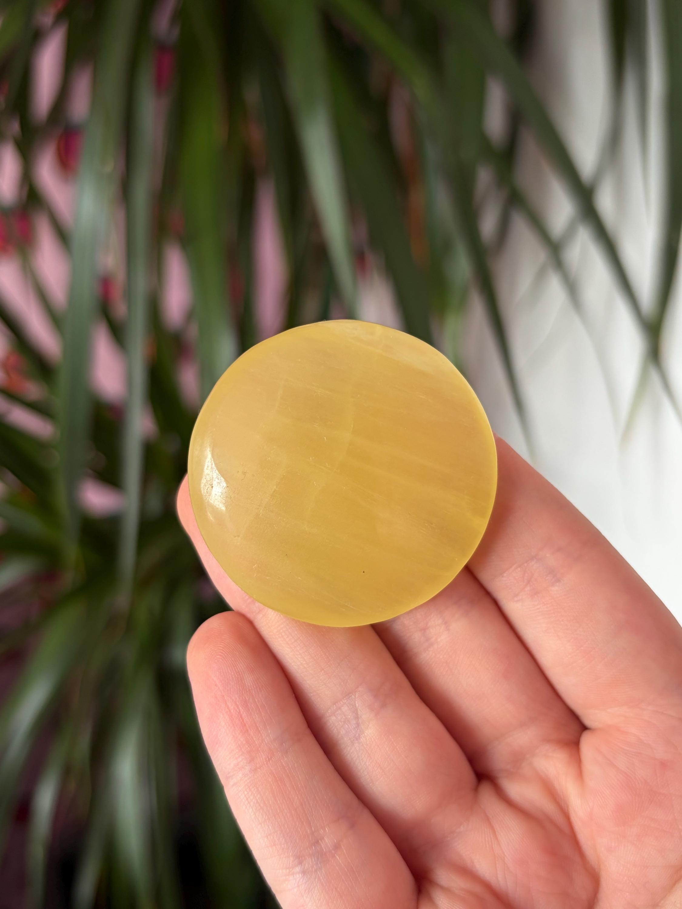 Lemon Calcite Button Palmstone