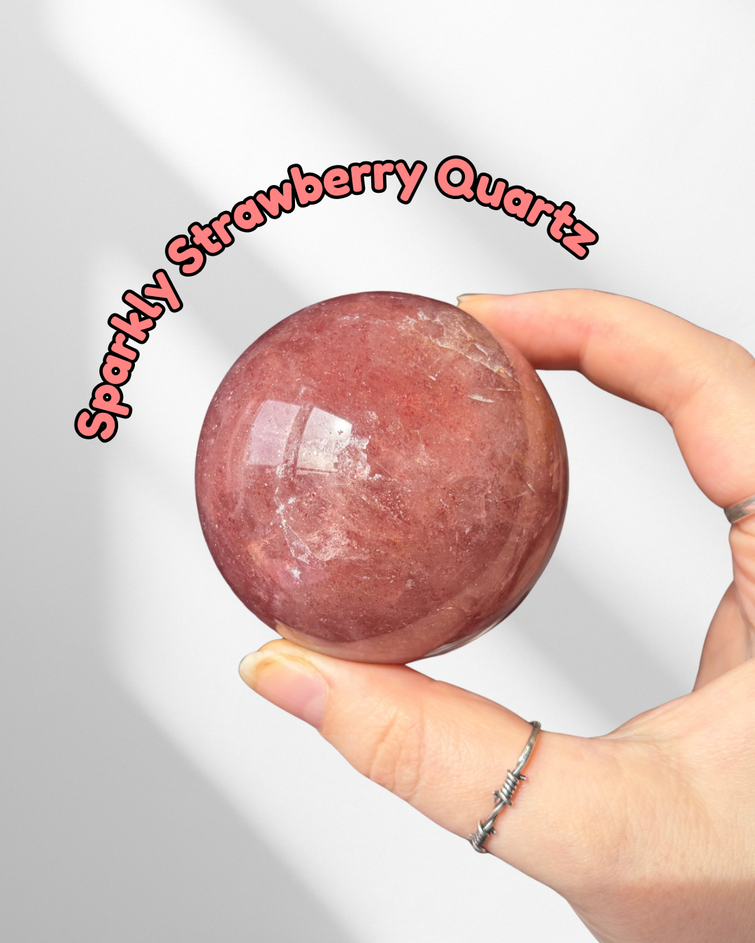Sparkly Strawberry Quartz Sphere