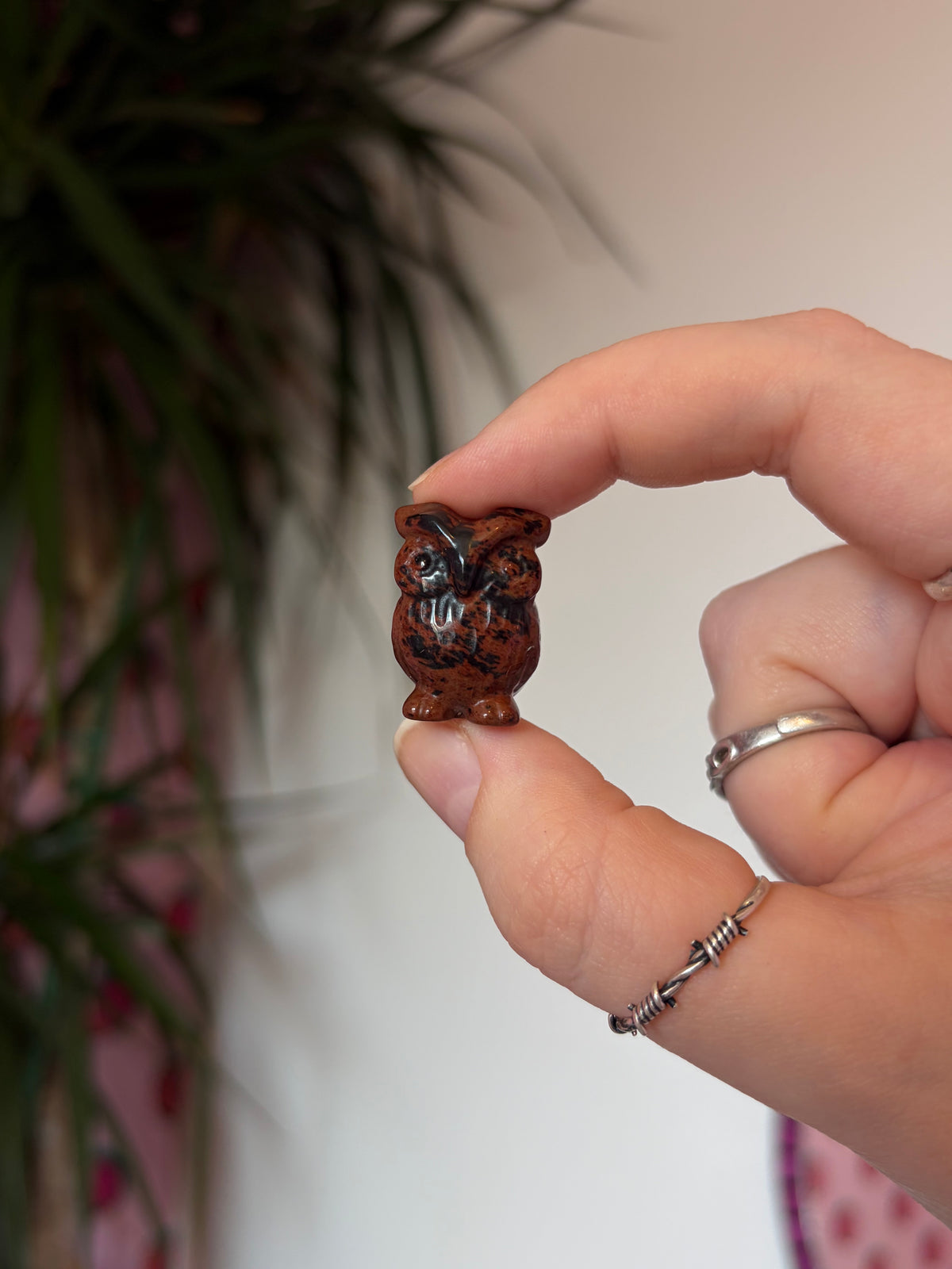 Mini Mahogany Obsidian Owls