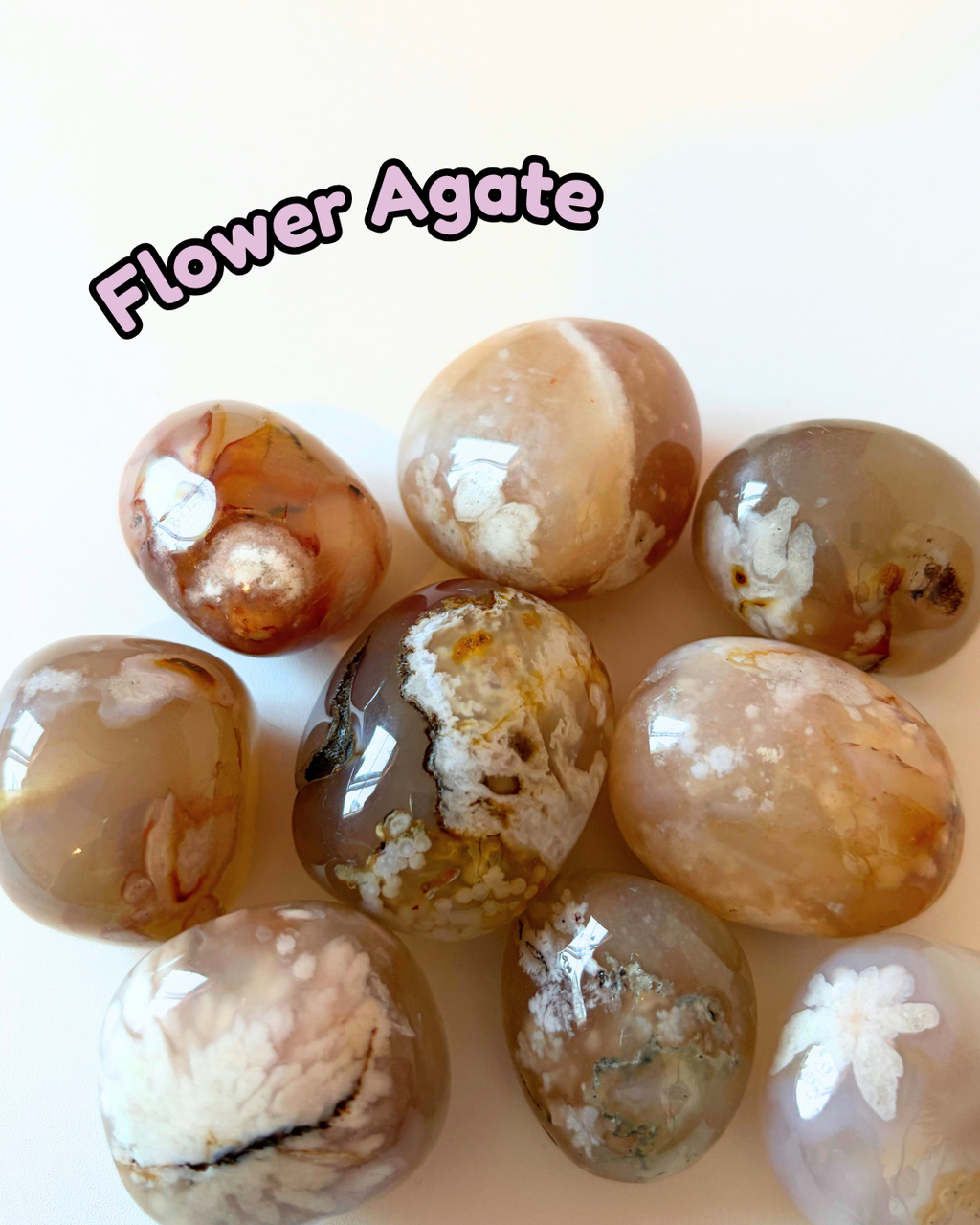 Flower Agate Tumblestone