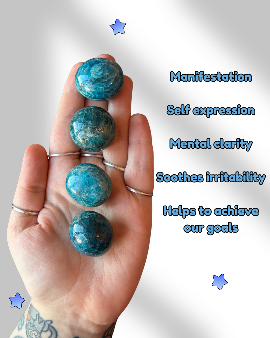 Blue Apatite Tumblestone