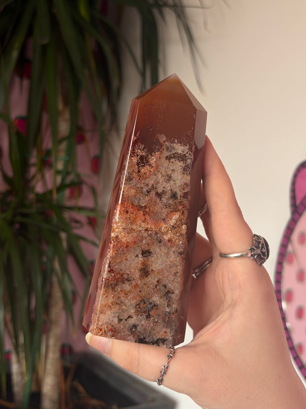 Carnelian Tower with Quartz back