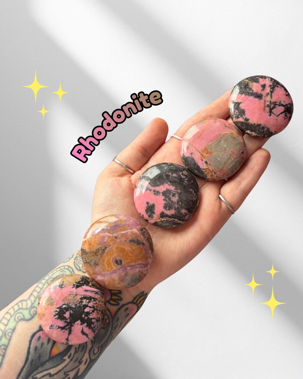 Rhodonite Button Palmstones - Pick Your Own
