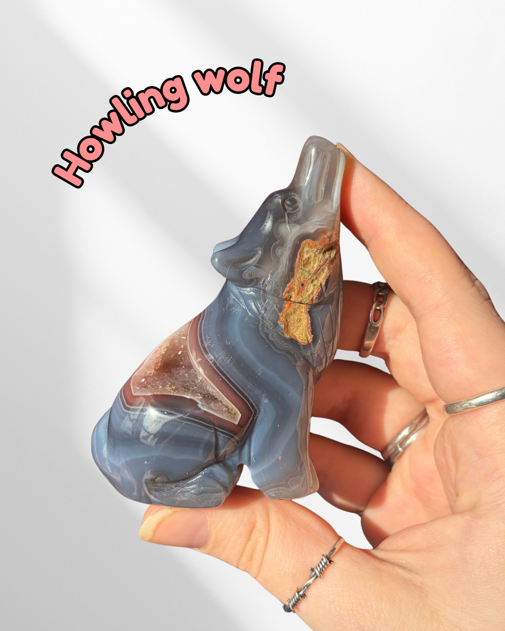 Mozambique Agate Howling Wolf