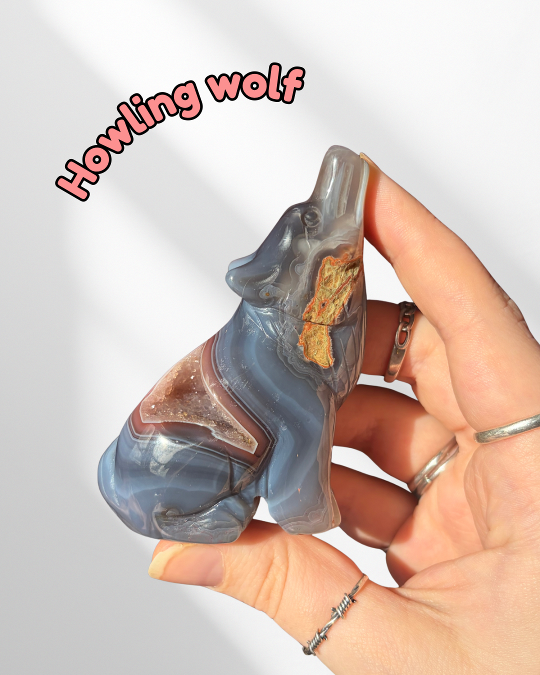 Mozambique Agate Howling Wolf