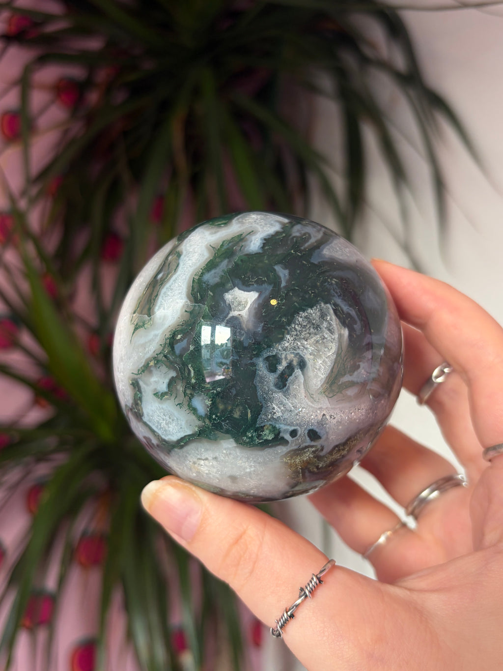Large Moss Agate Sphere