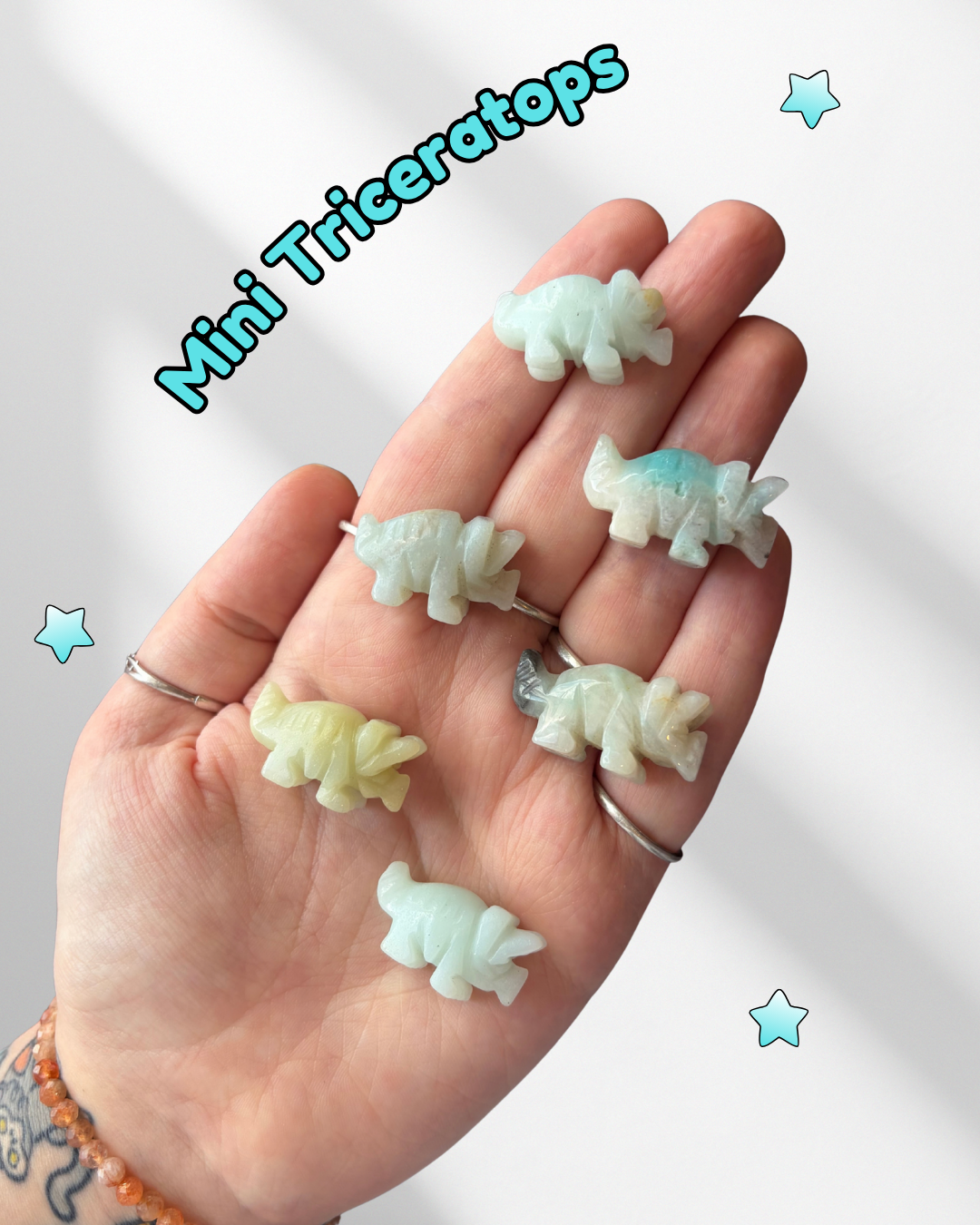 Mini Caribbean Calcite Triceratops