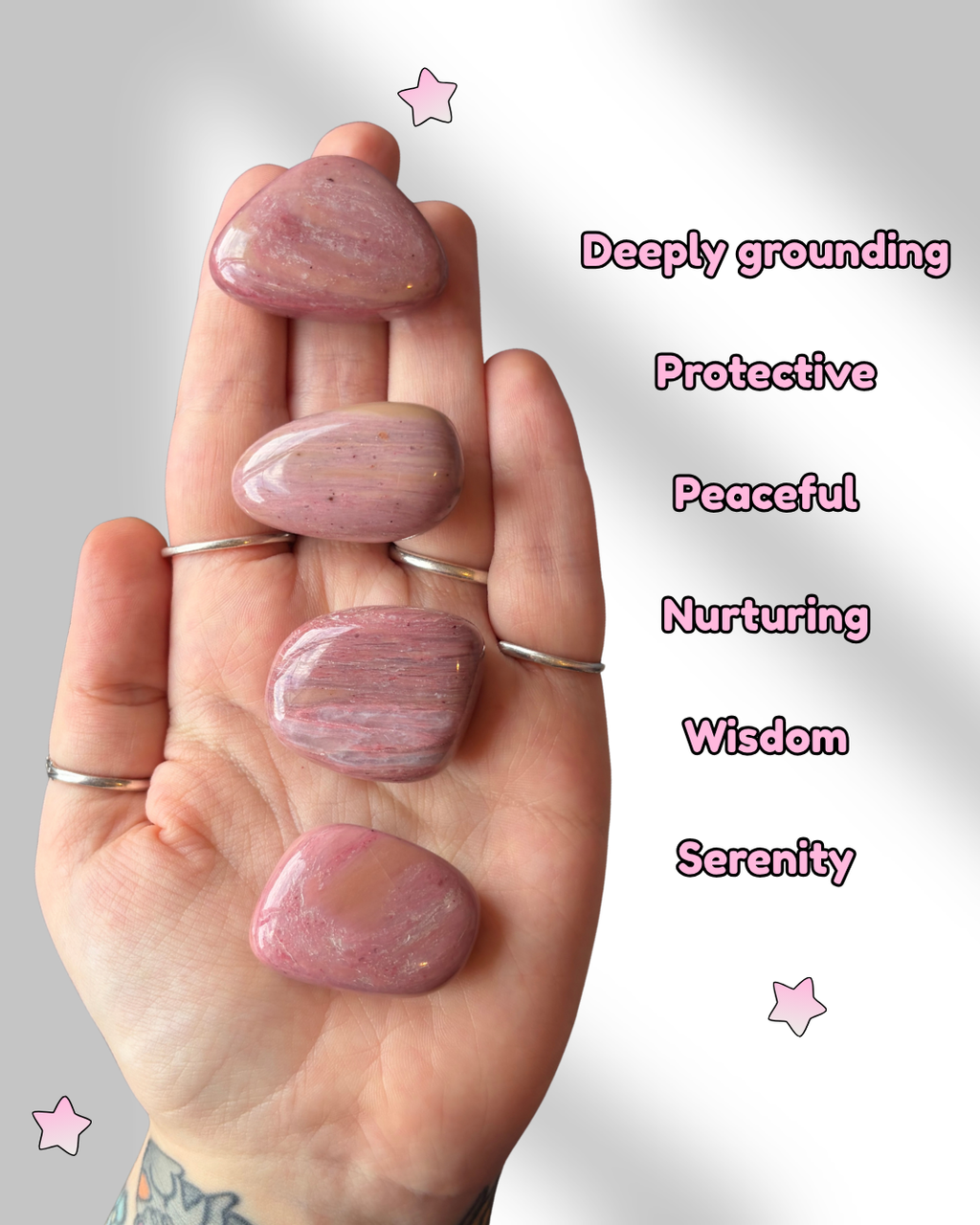 Pink Fossil Wood Tumblestone