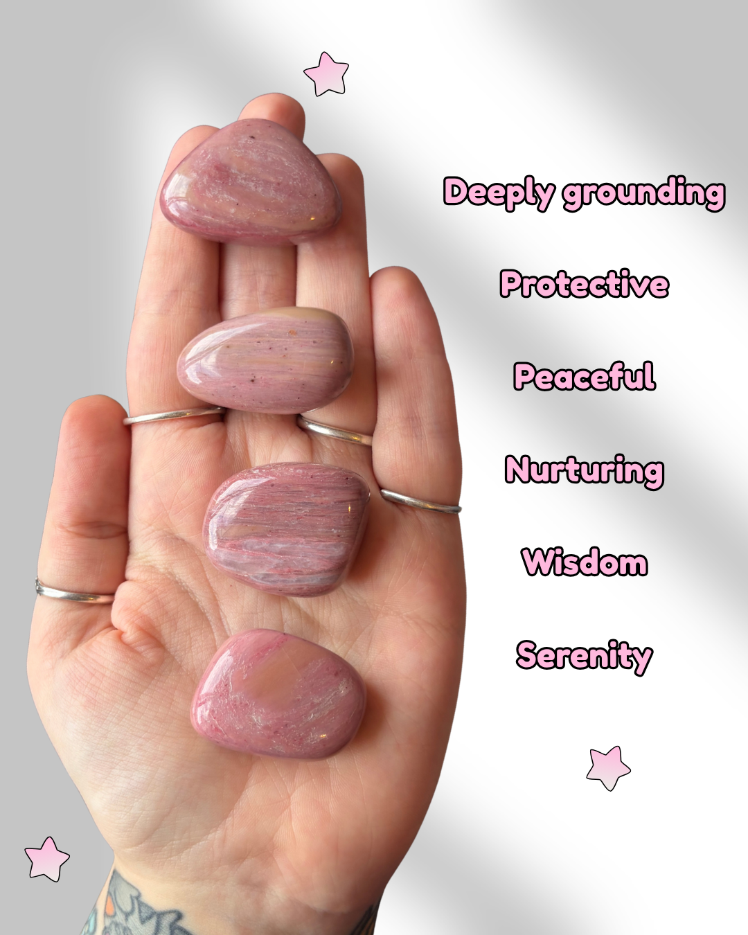 Pink Fossil Wood Tumblestone