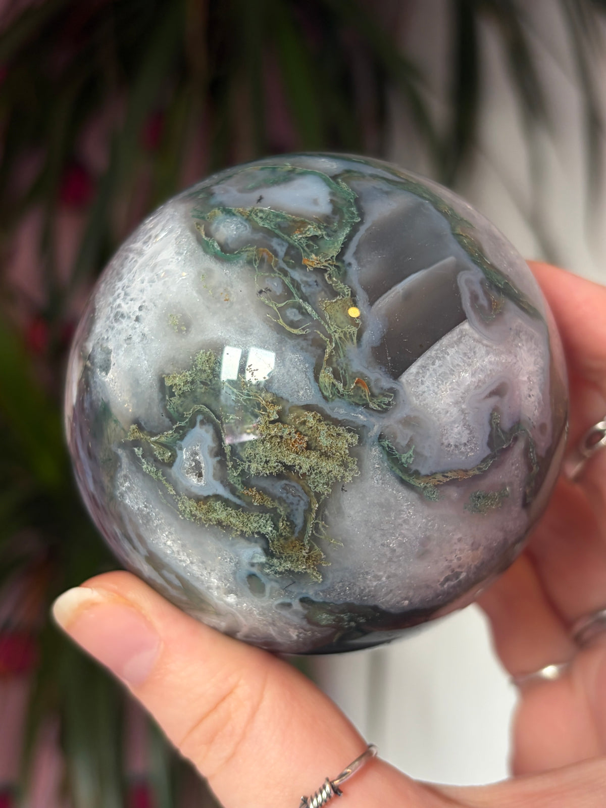 Large Moss Agate Sphere