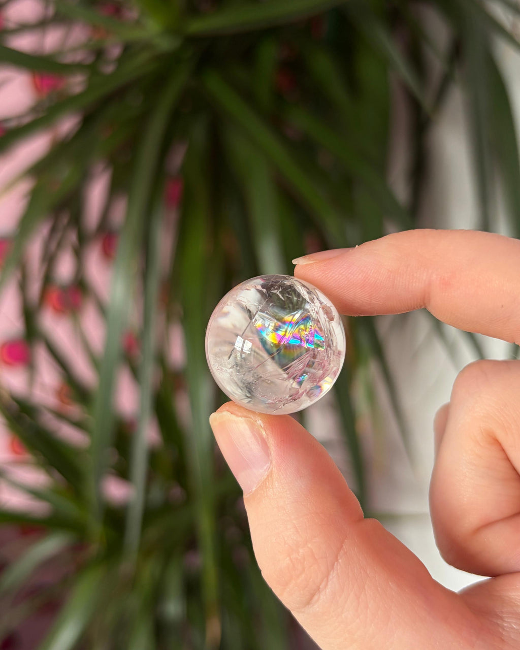Rainbow Clear Quartz Mini Spheres