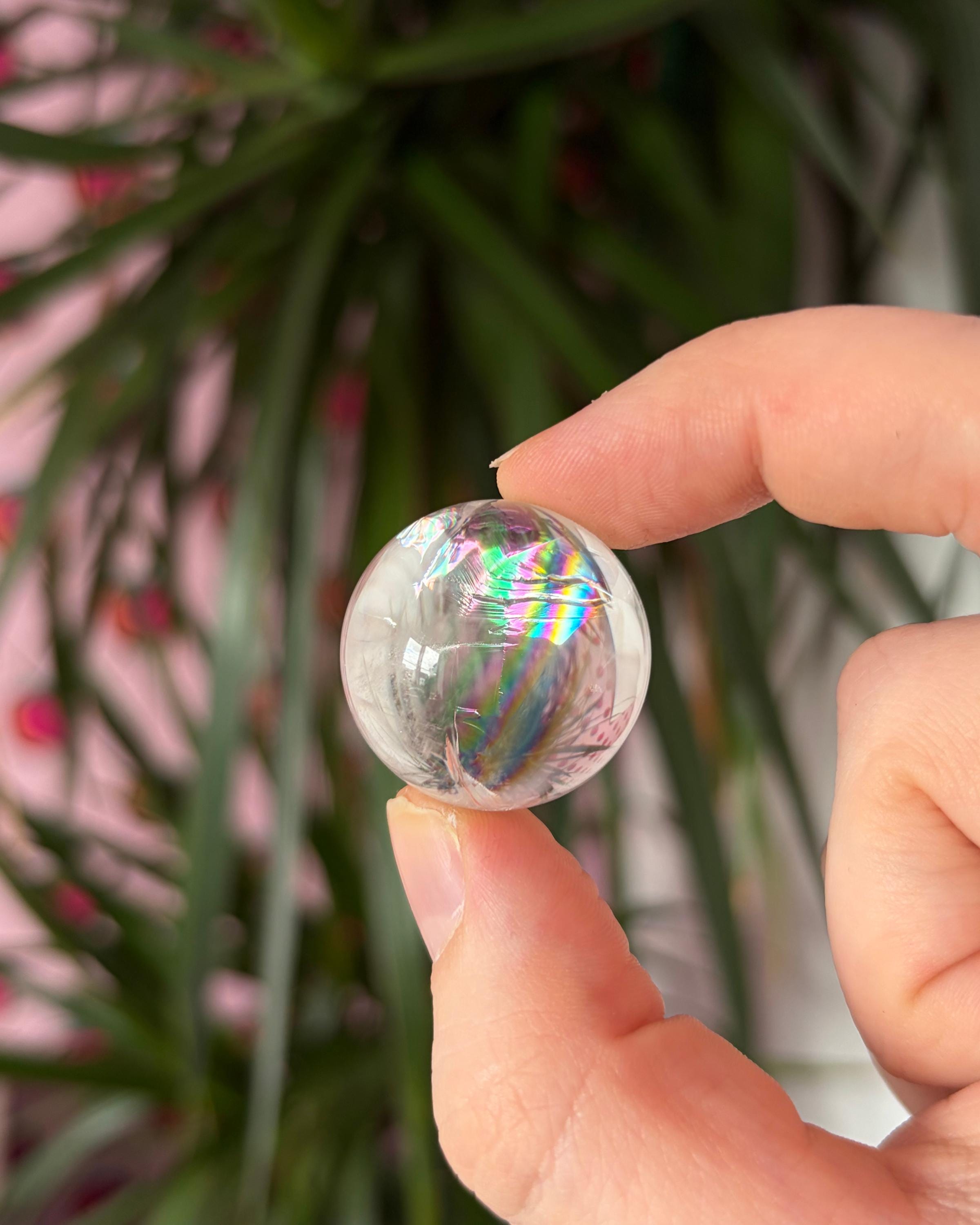 Rainbow Clear Quartz Mini Spheres