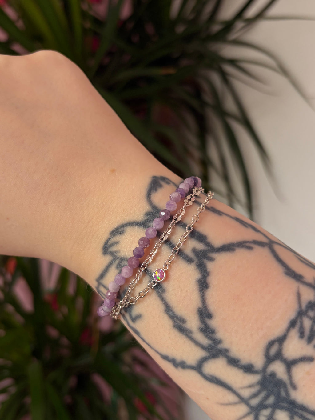 Lepidolite Faceted Bracelet