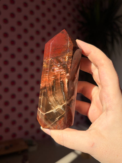 Chunky fossil wood tower