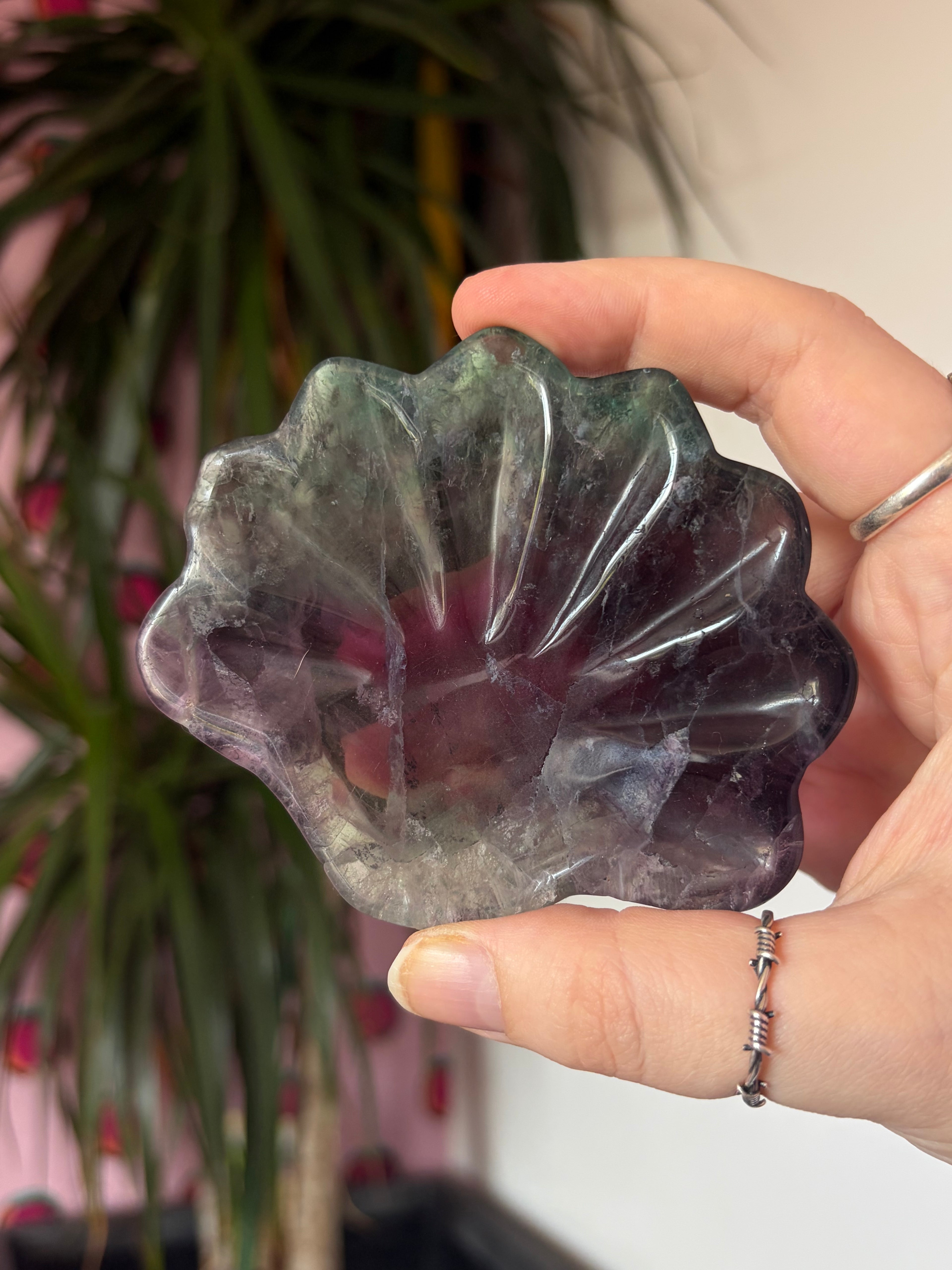 Fluorite Sea Shell Bowl/Trinket Dish