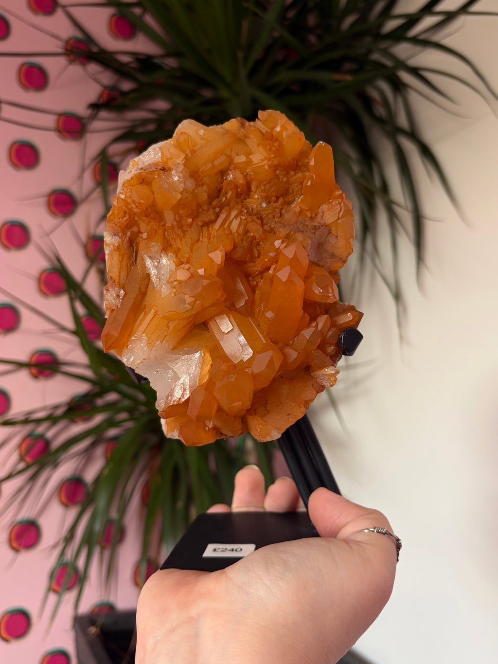 Tangerine Quartz on stand