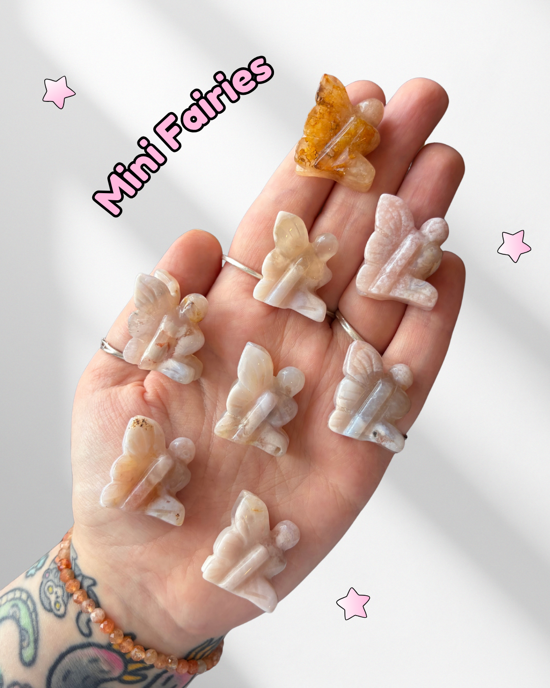 Mini Flower Agate Fairies