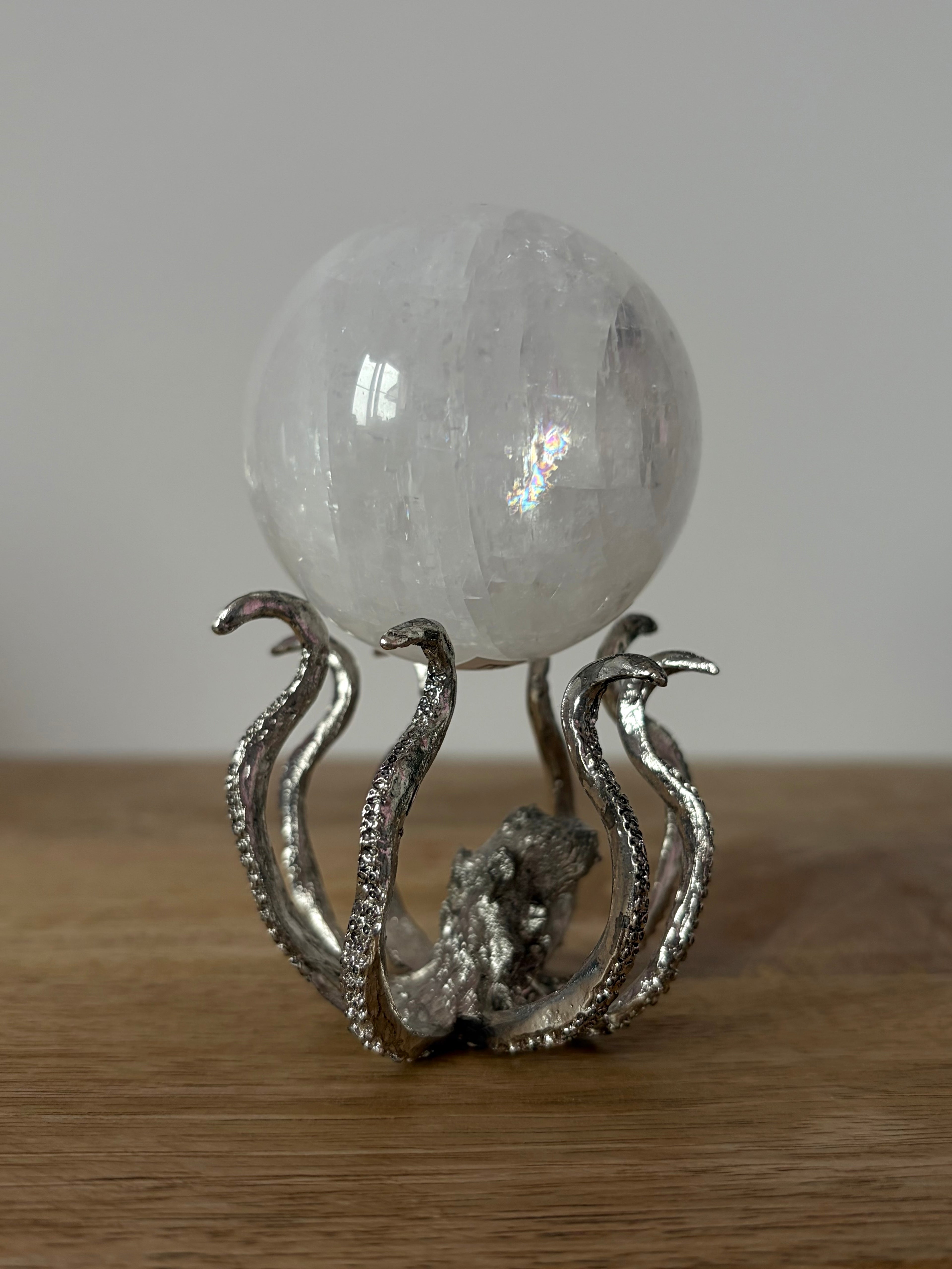 Silver Octopus Sphere Stand