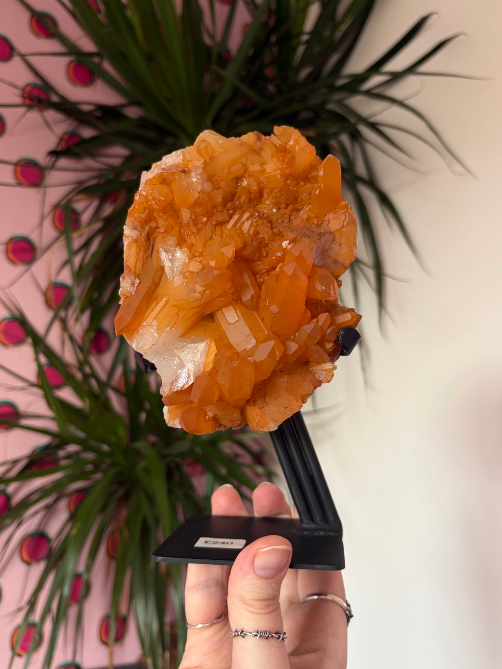 Tangerine Quartz on stand