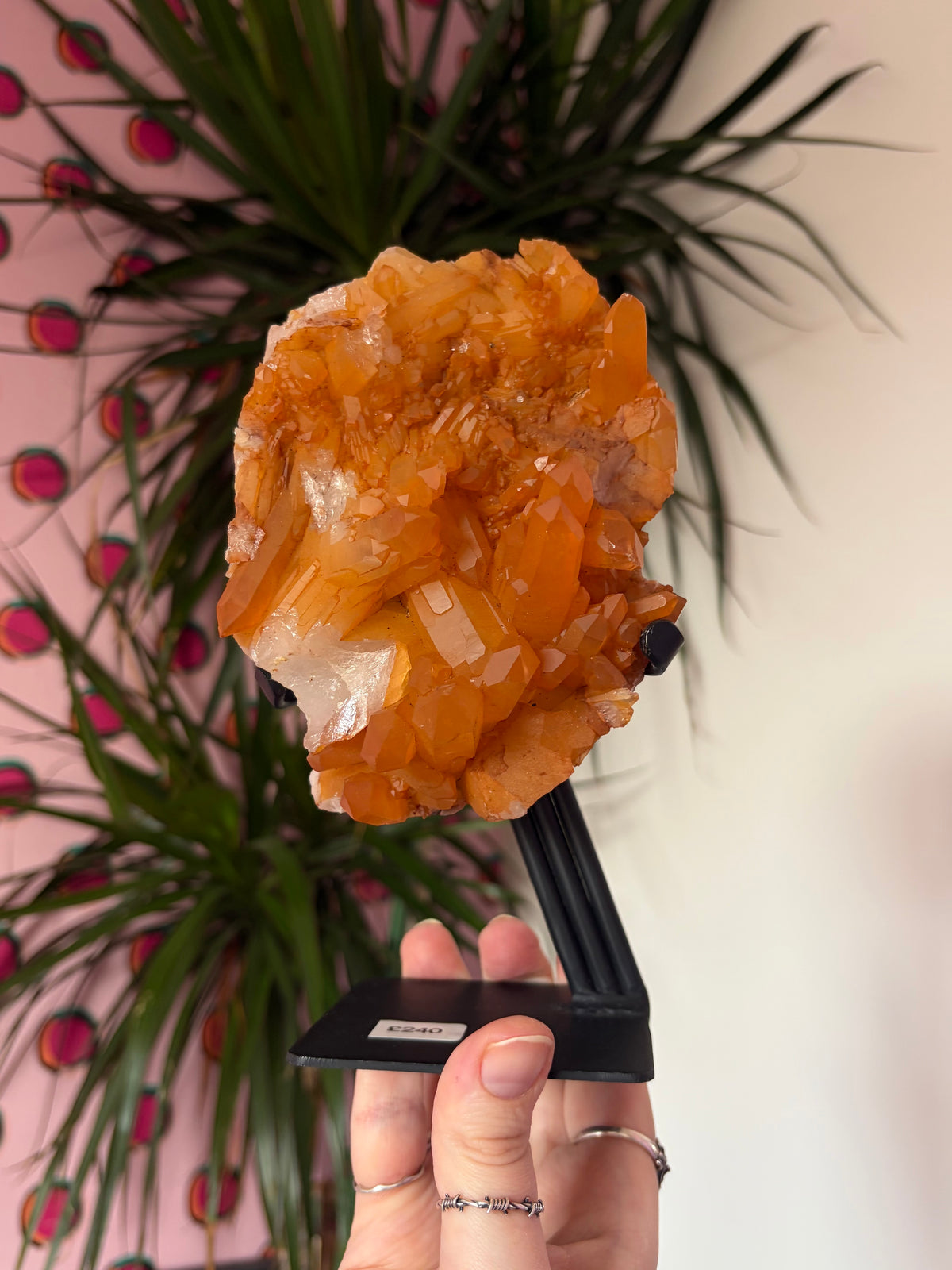 Tangerine Quartz on stand