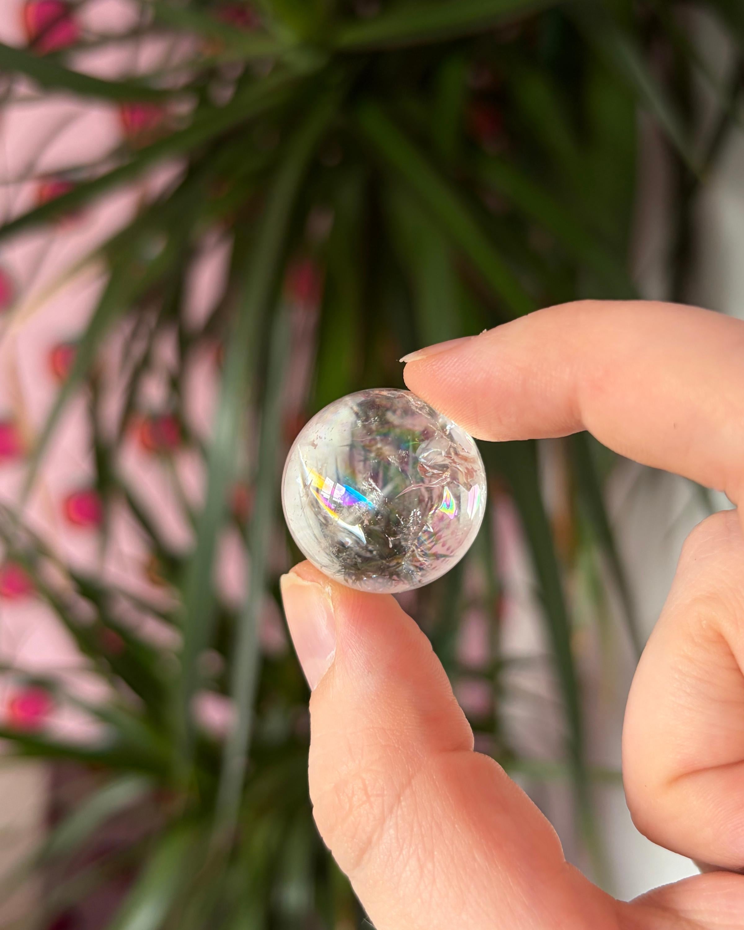 Rainbow Clear Quartz Mini Spheres