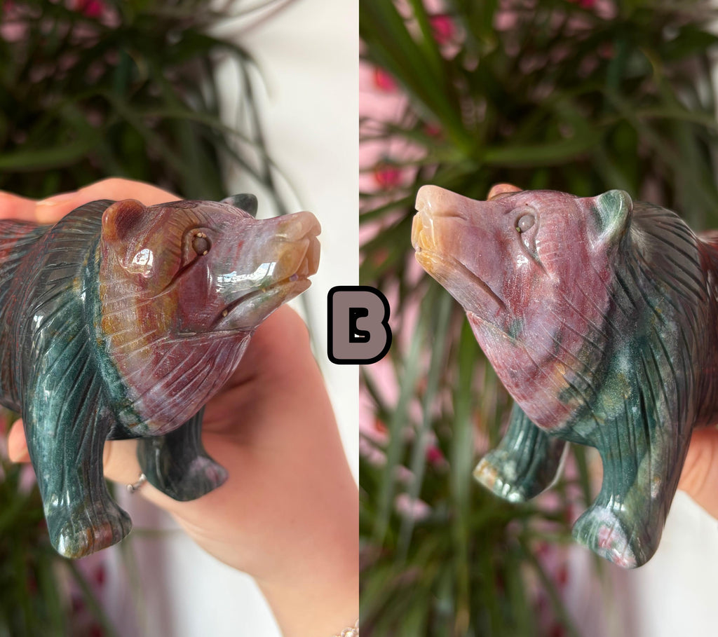 Sea Jasper Bear Carving