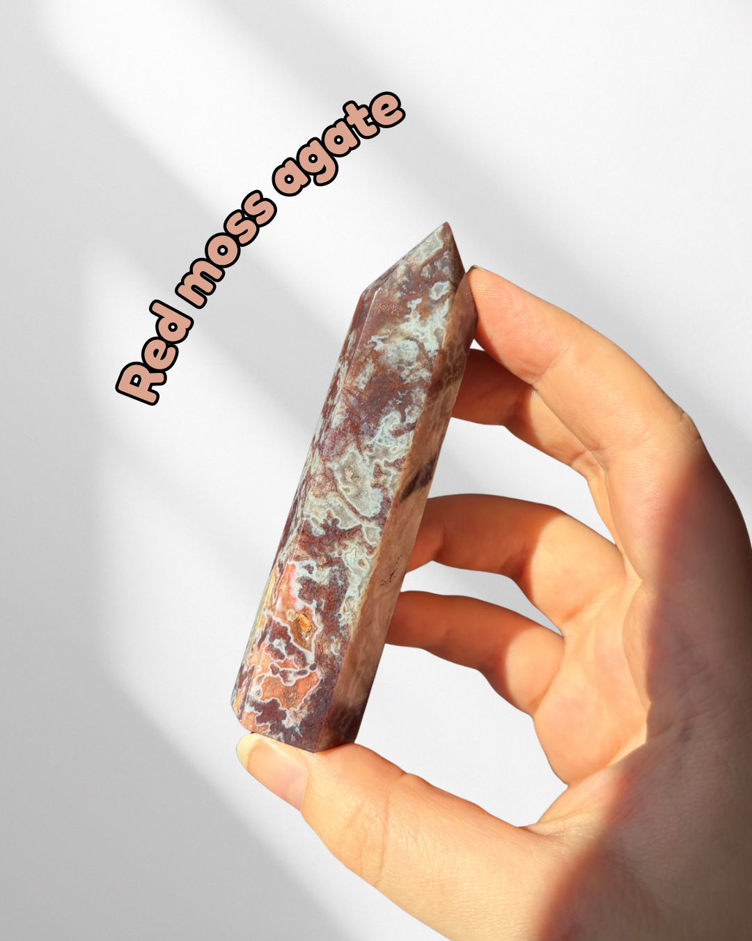 Red Moss Agate Tower