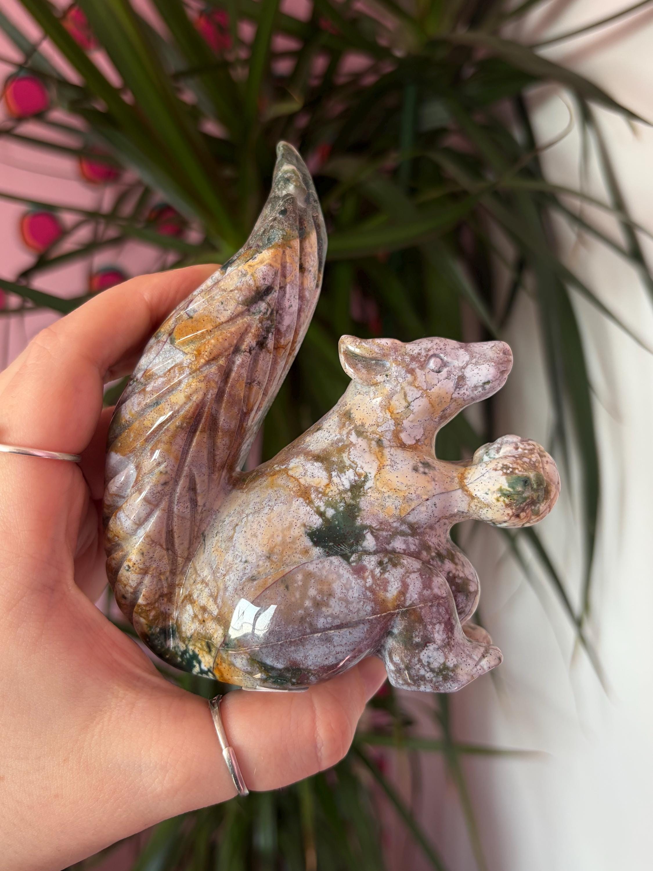 Sea Jasper Squirrel with Acorn