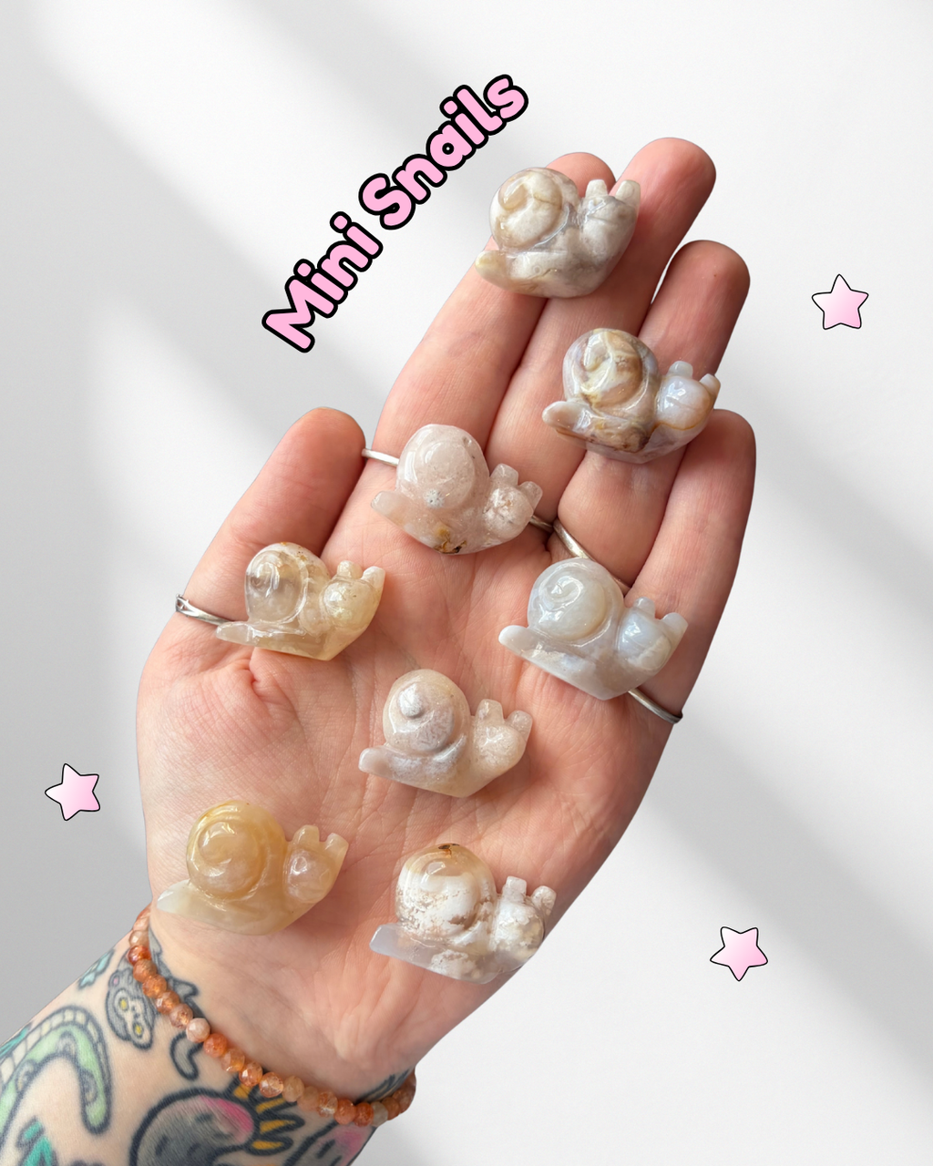 Mini Flower Agate Snails