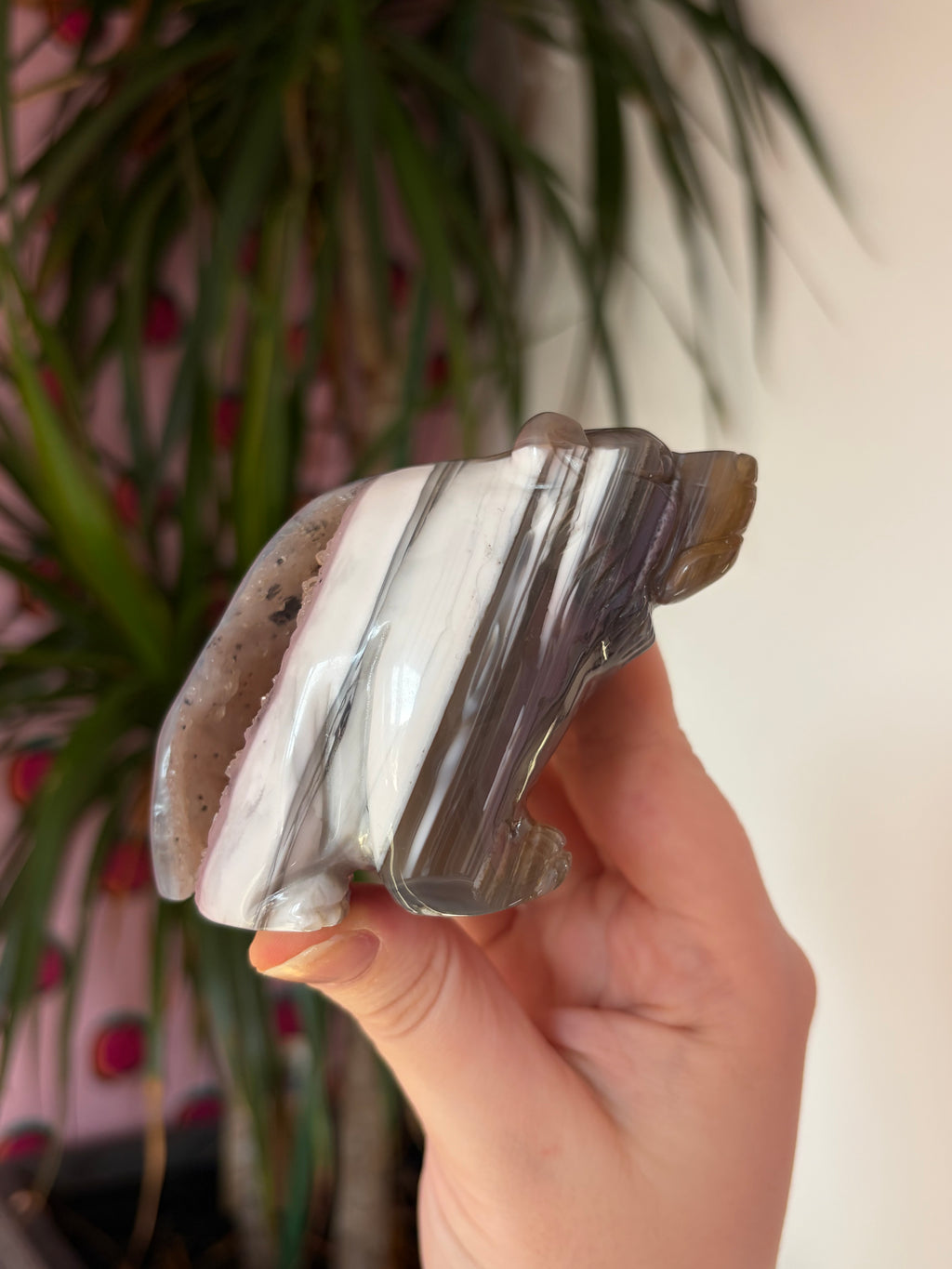 Druzy agate bear