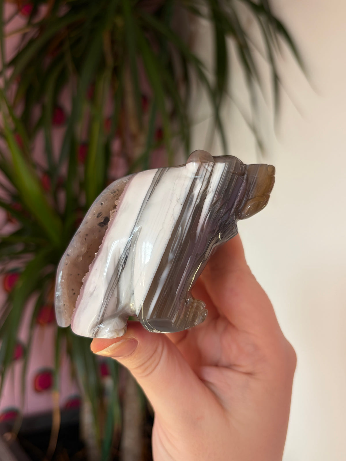 Druzy agate bear