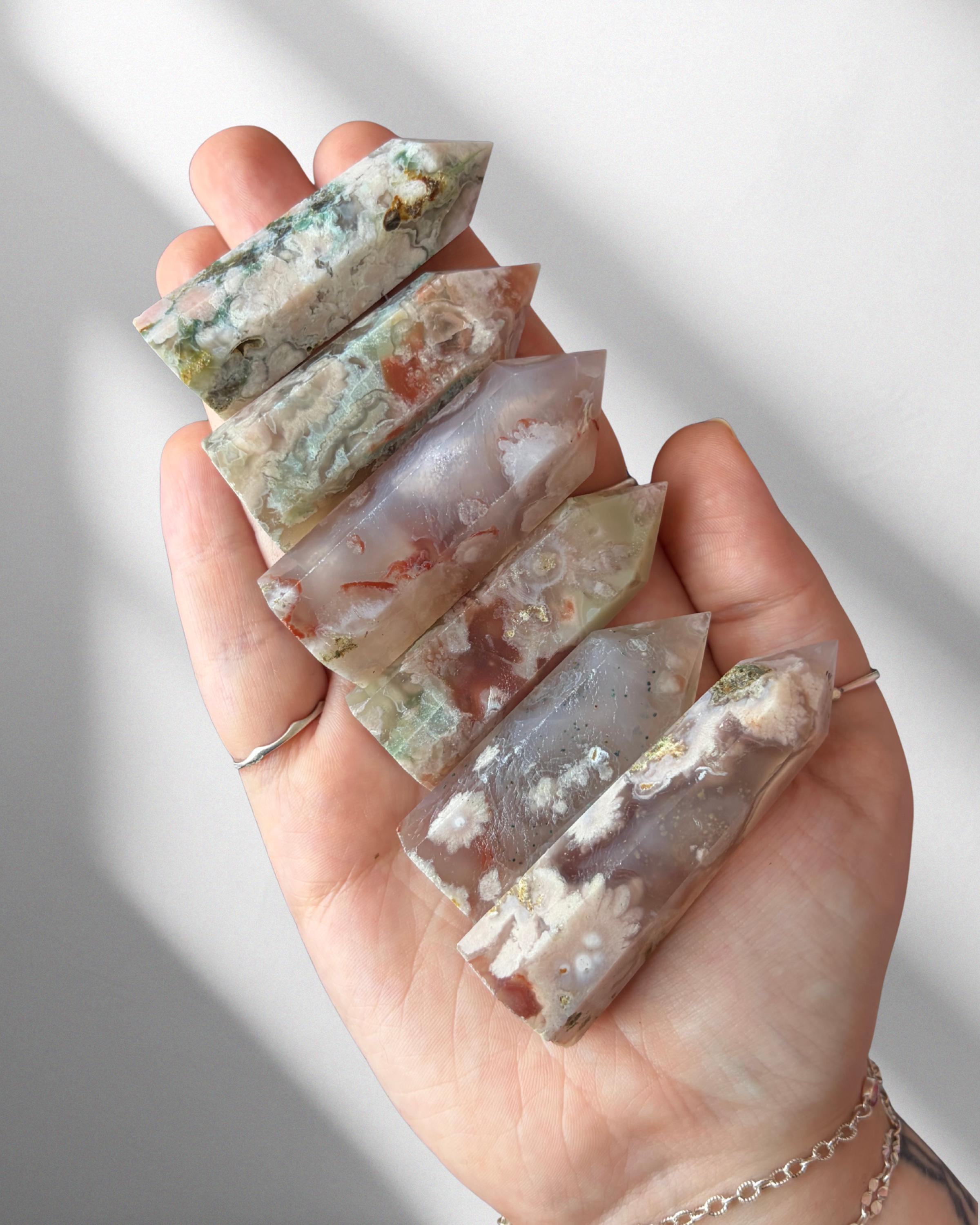 Mini Flower Agate Towers