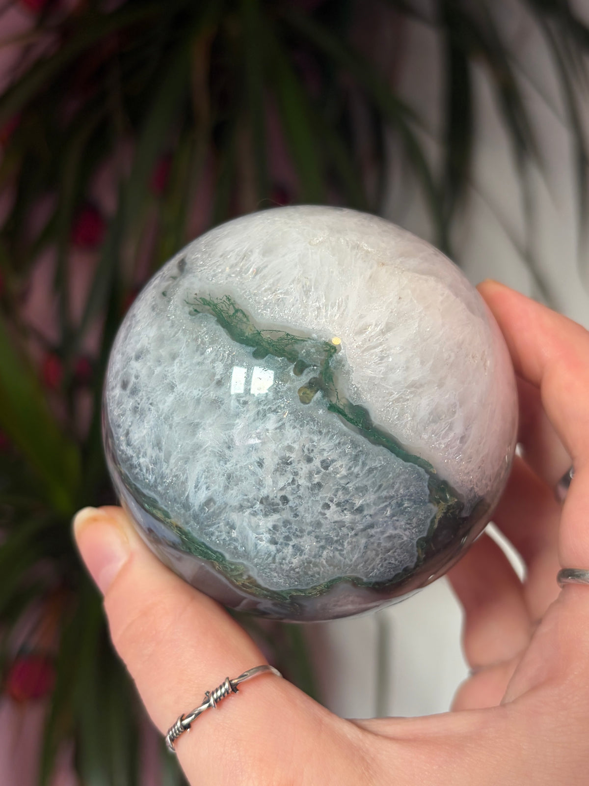 Large Moss Agate Sphere