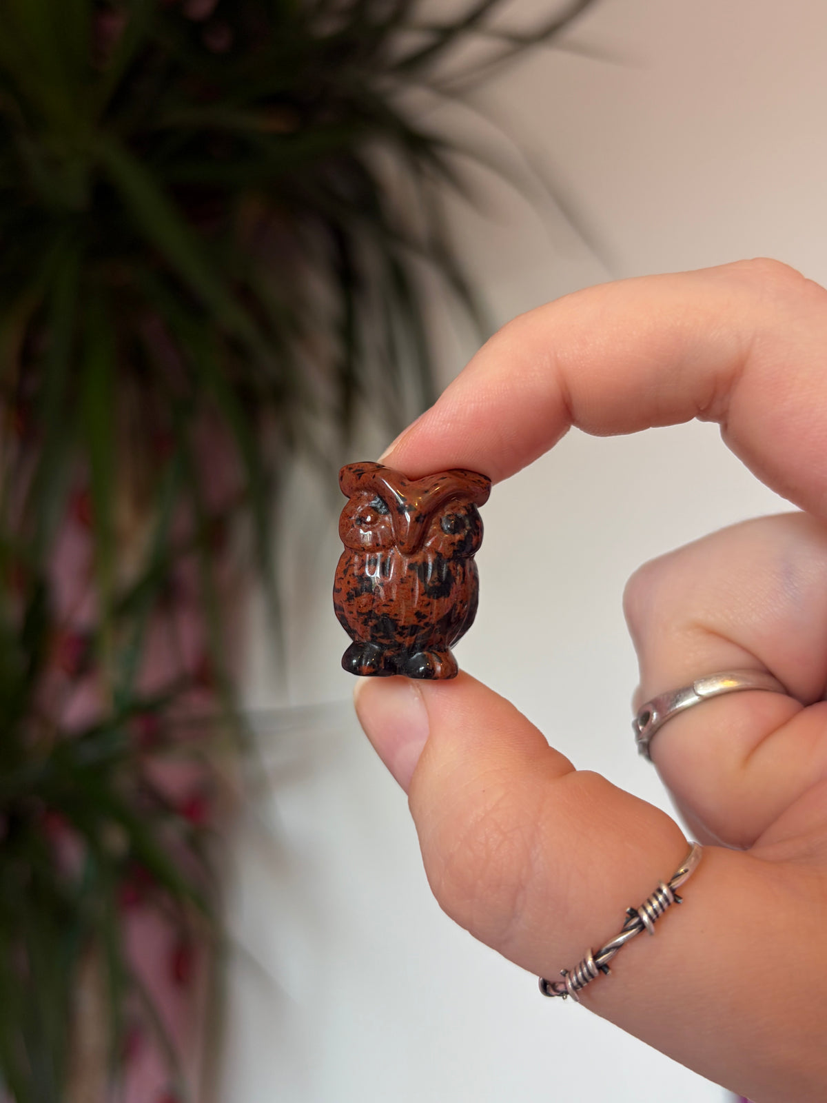 Mini Mahogany Obsidian Owls