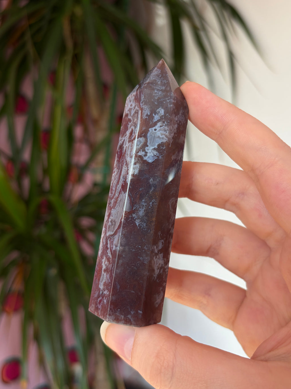 Red Moss Agate Tower