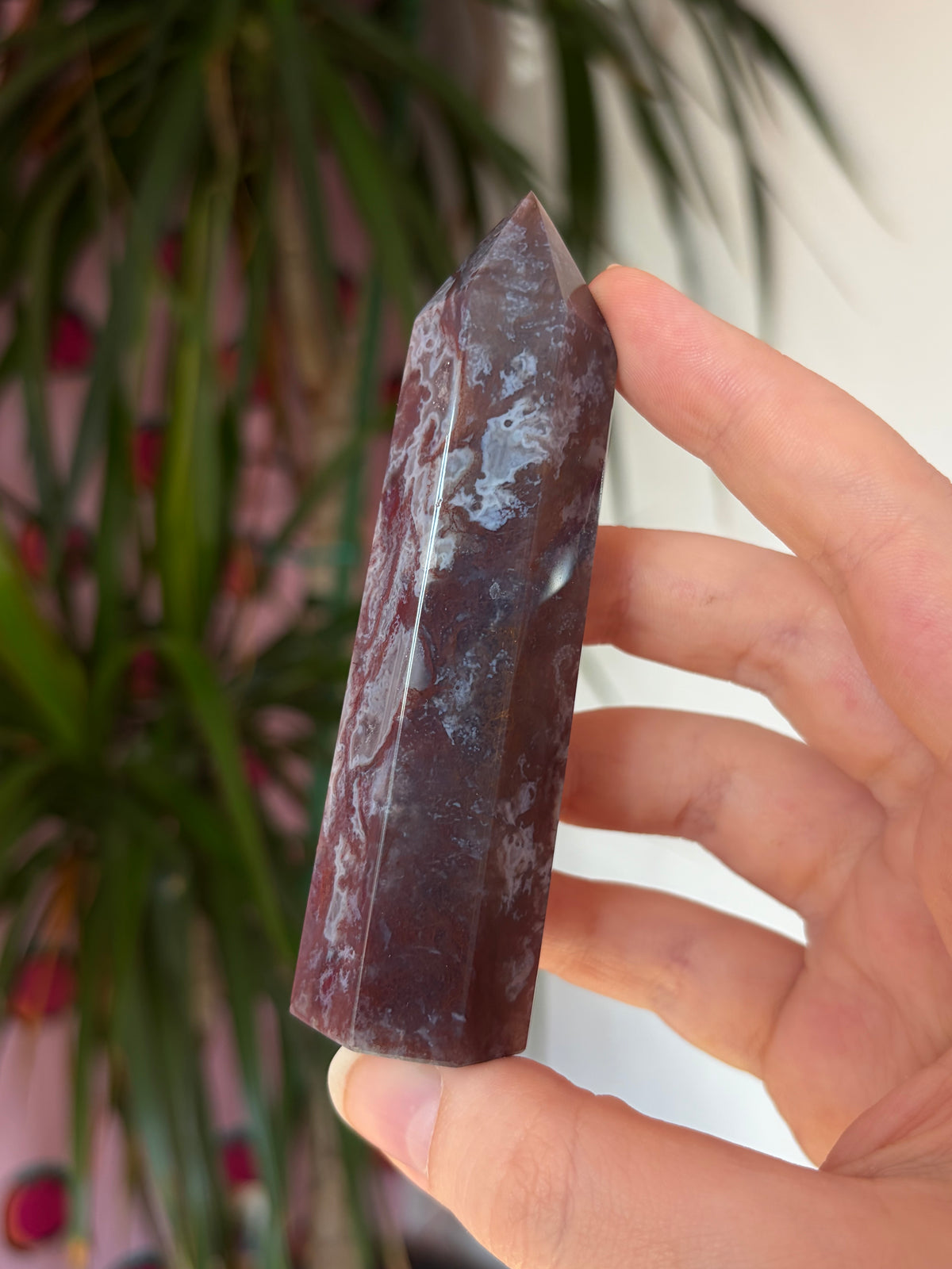 Red Moss Agate Tower