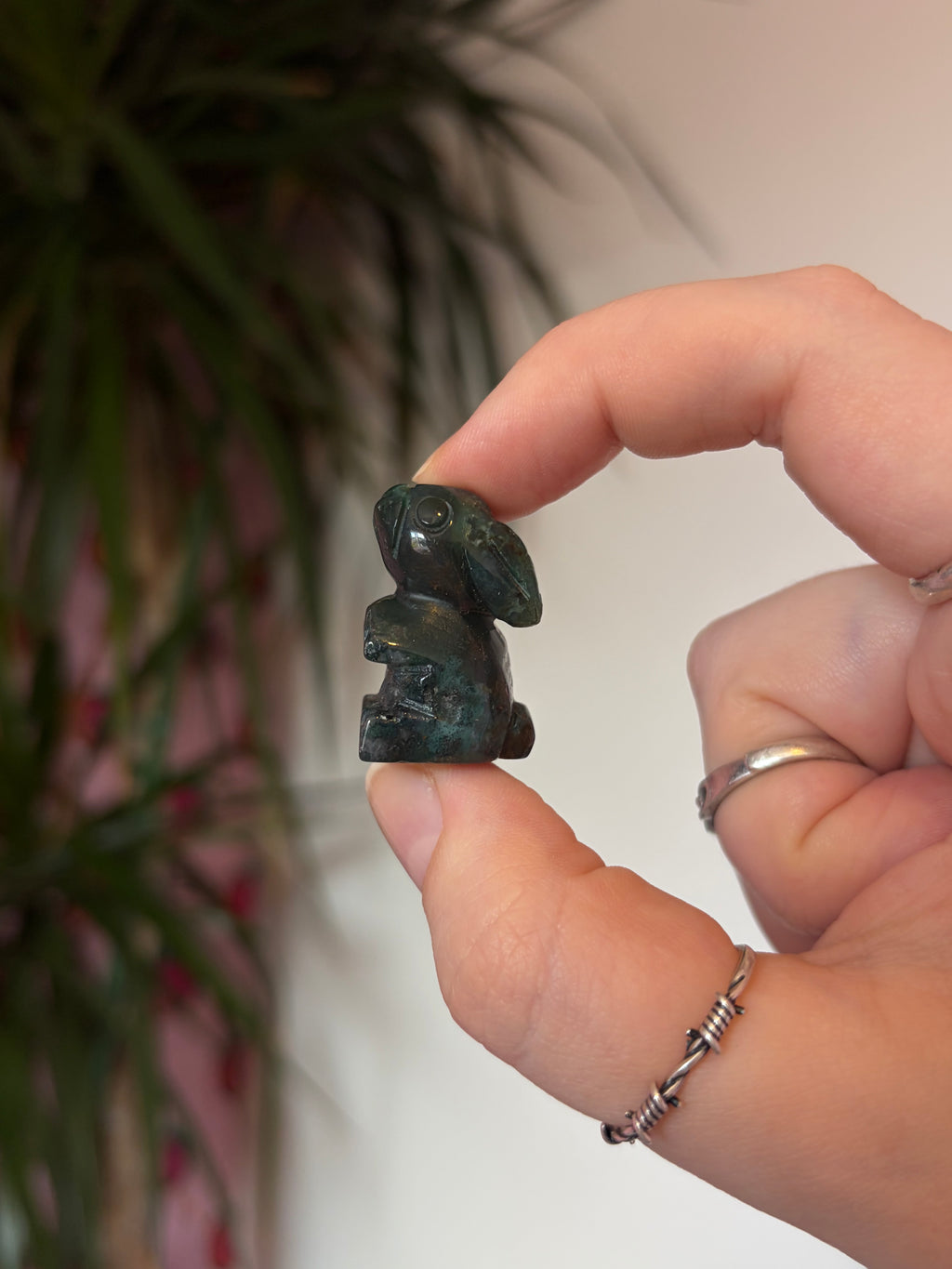 Mini Moss Agate Rabbits