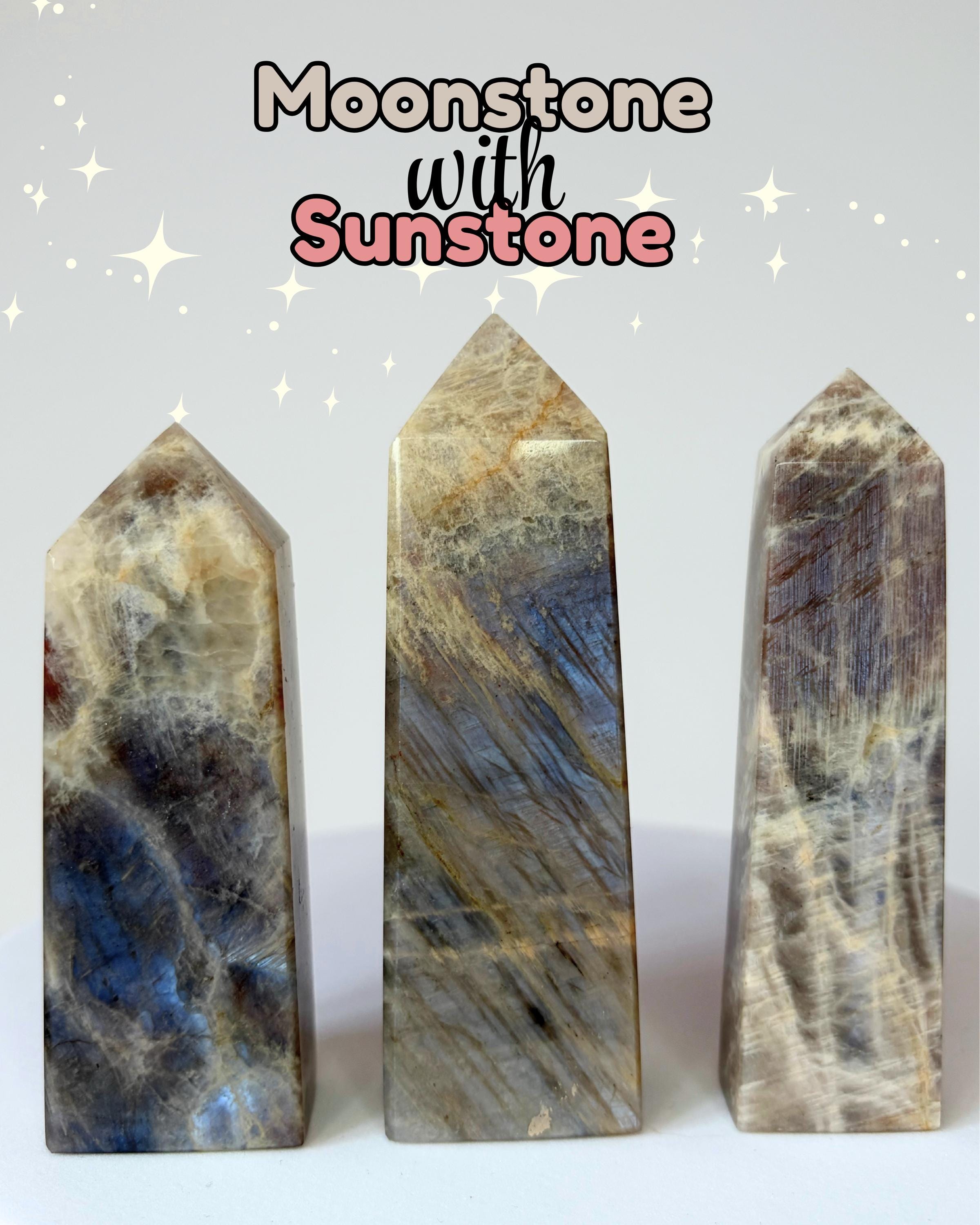 Flashy Moonstone With Sunstone Towers