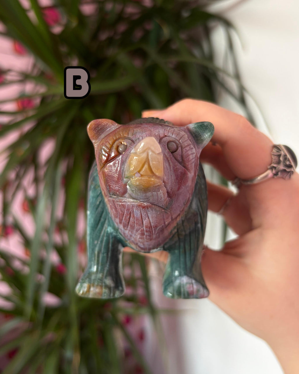 Sea Jasper Bear Carving