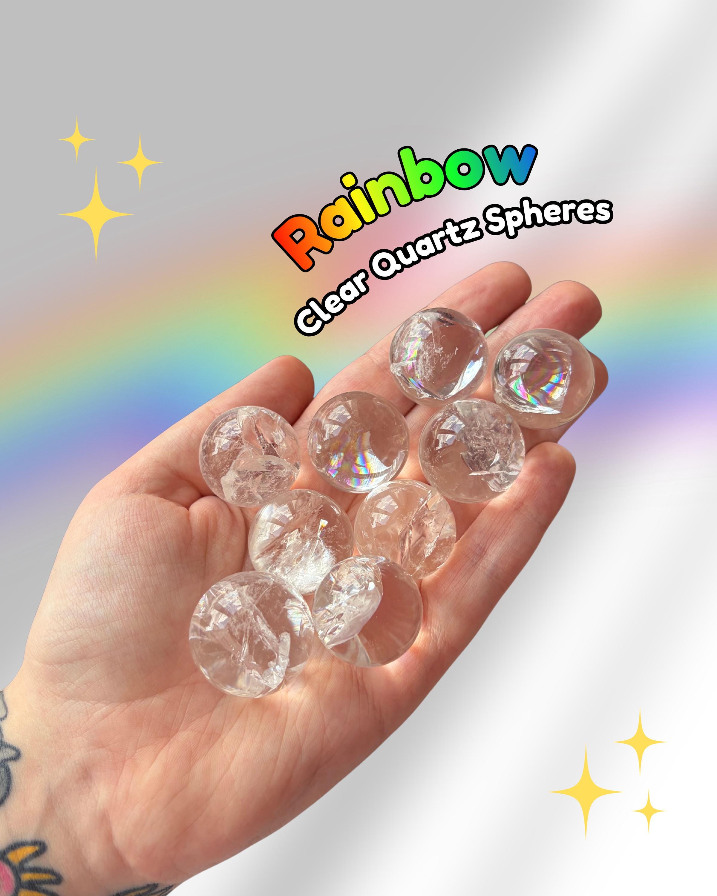 Rainbow Clear Quartz Mini Spheres