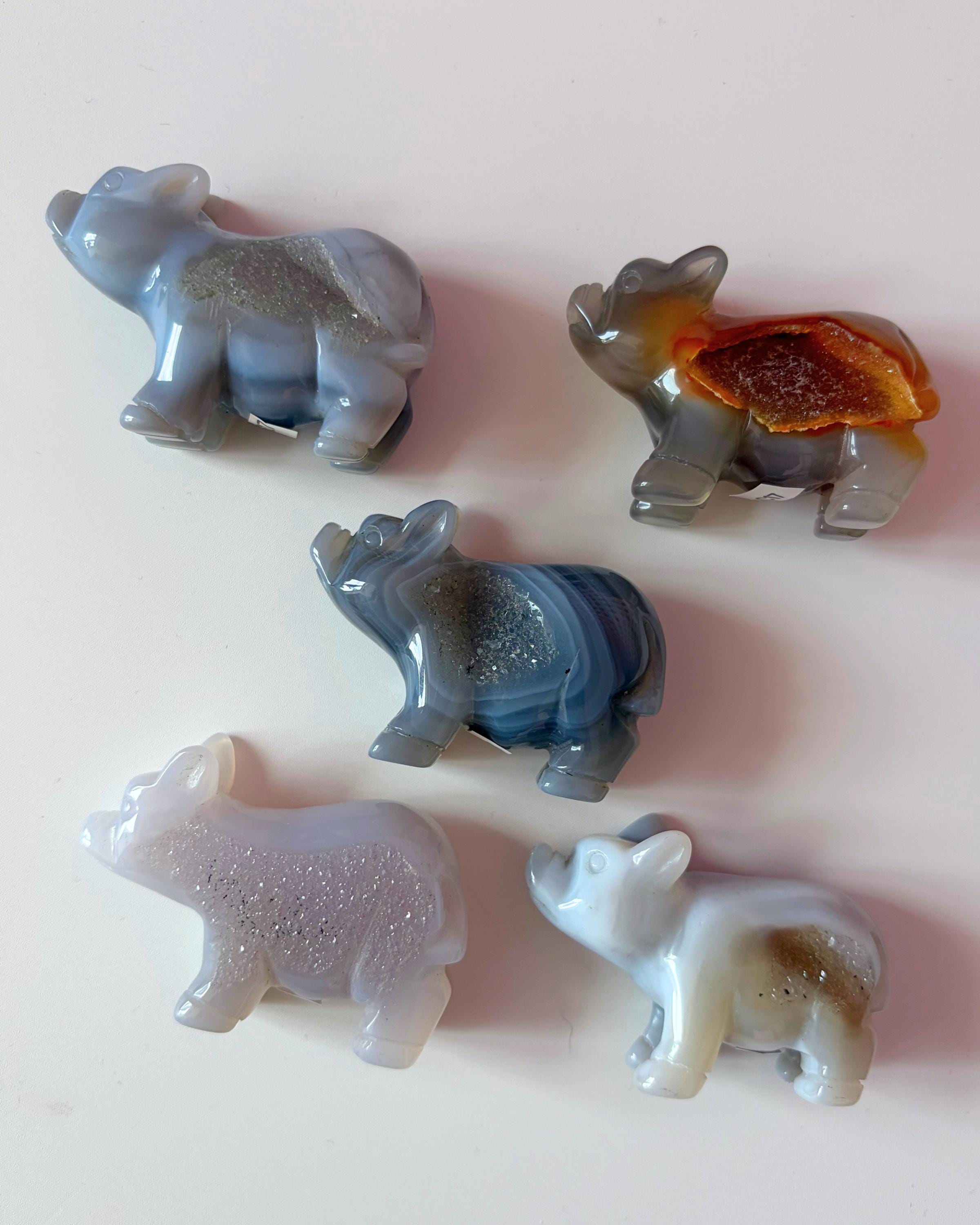 Druzy Agate Pigs