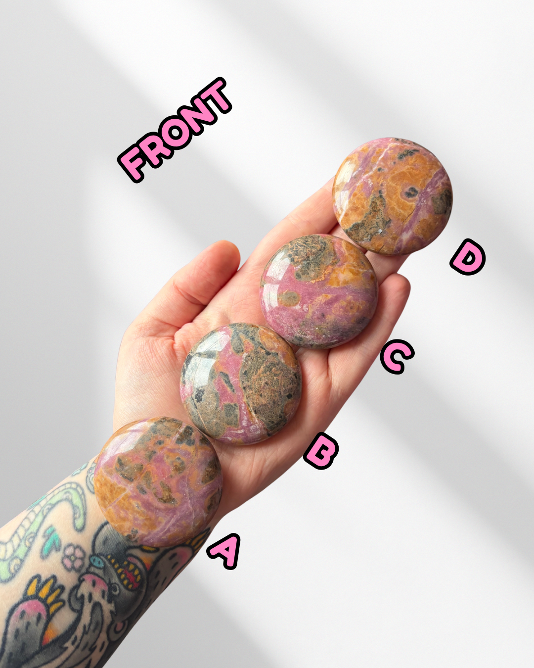 Grunge Rhodonite Palmstones