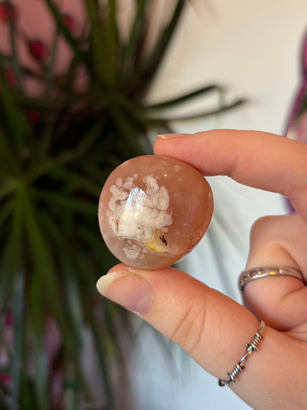 Flower Agate Tumblestone