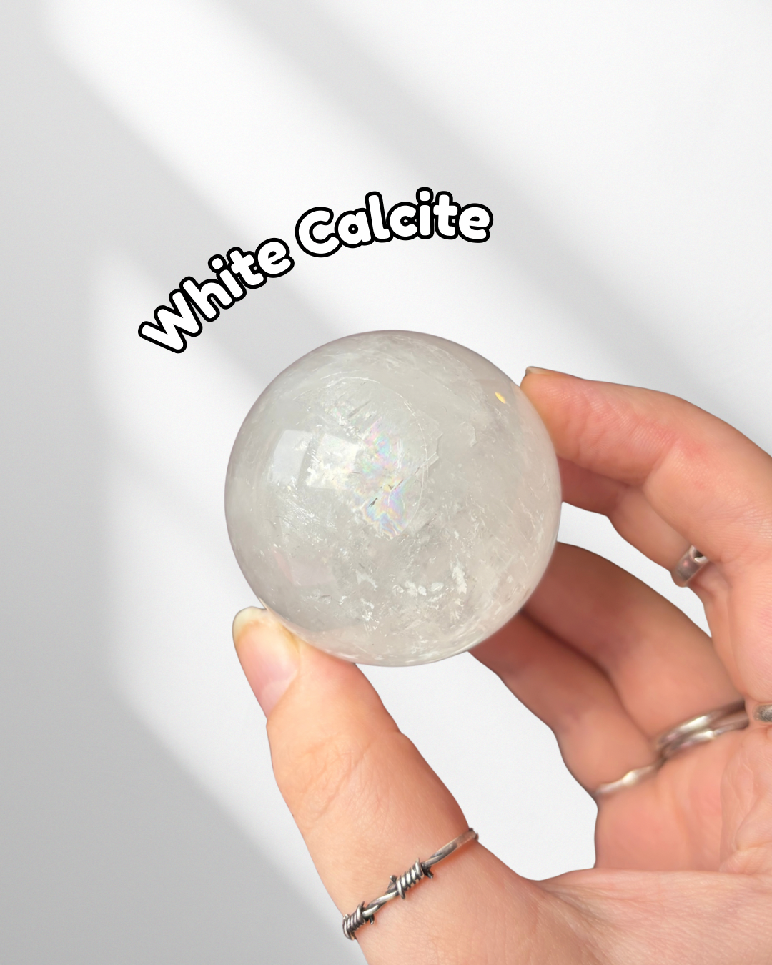 White Calcite Sphere