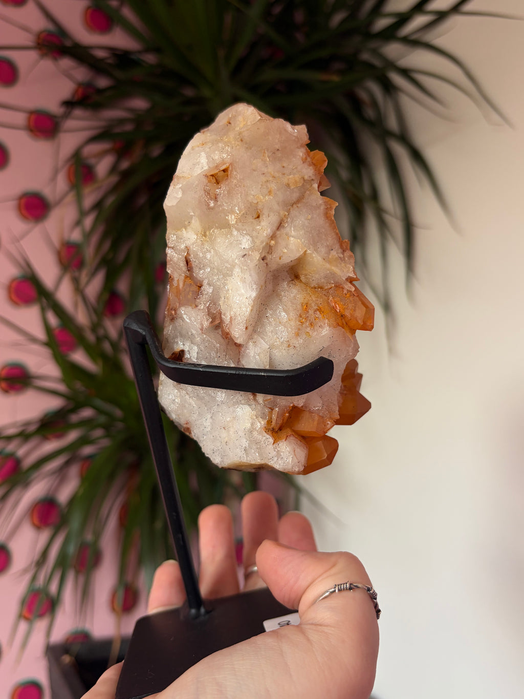 Tangerine Quartz on stand