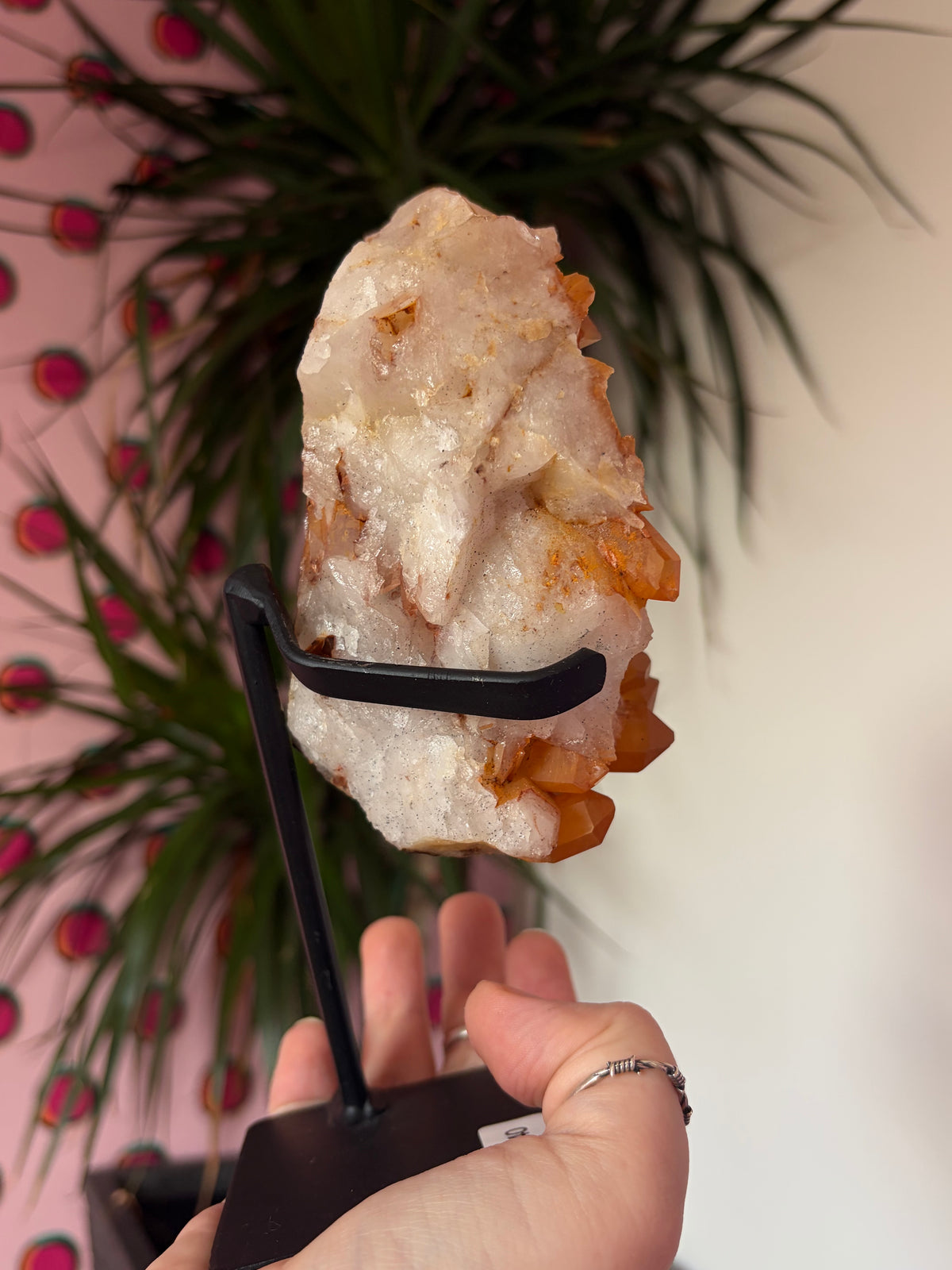 Tangerine Quartz on stand