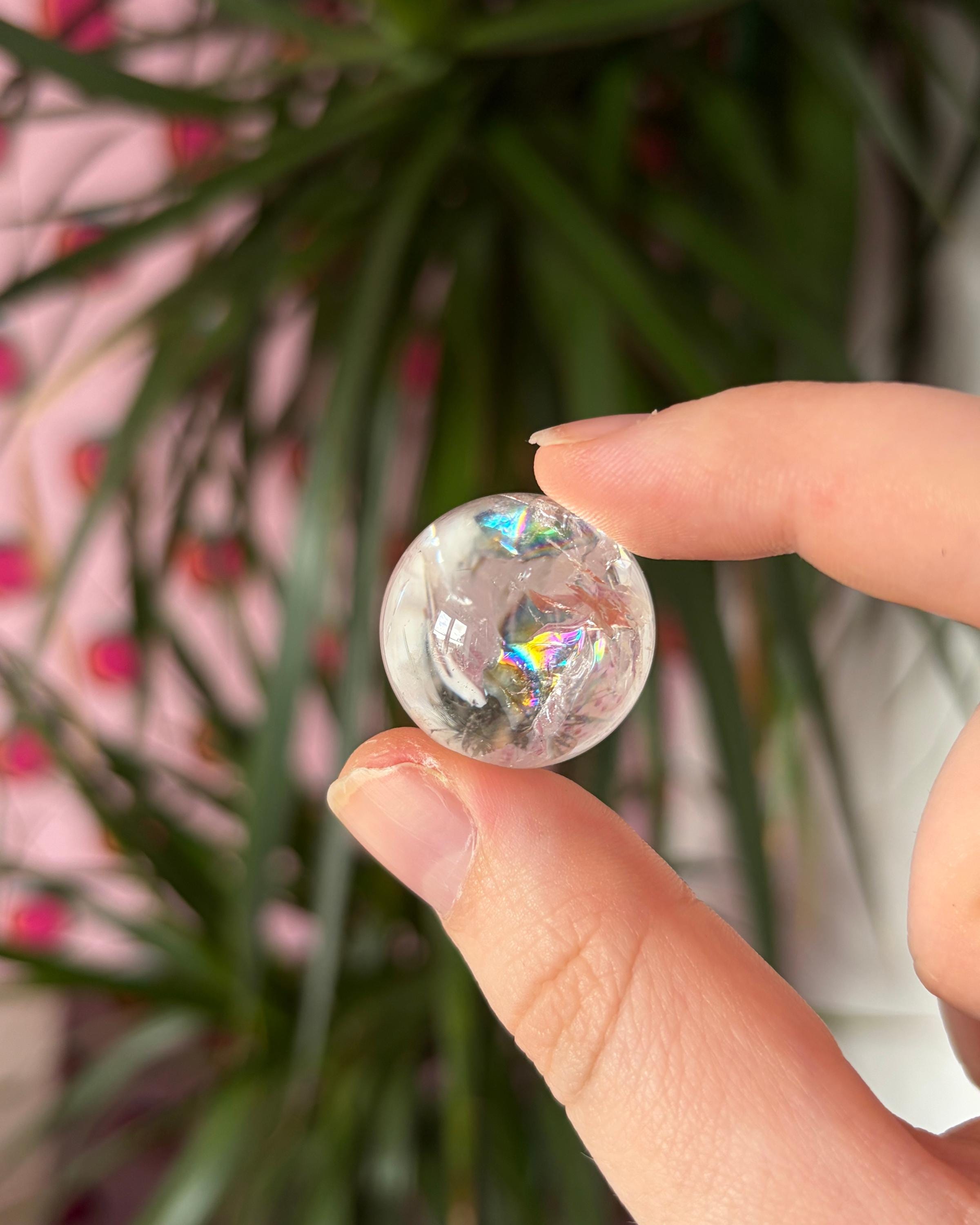 Rainbow Clear Quartz Mini Spheres