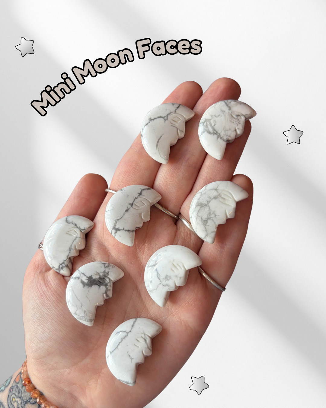 Mini Howlite Moon Faces