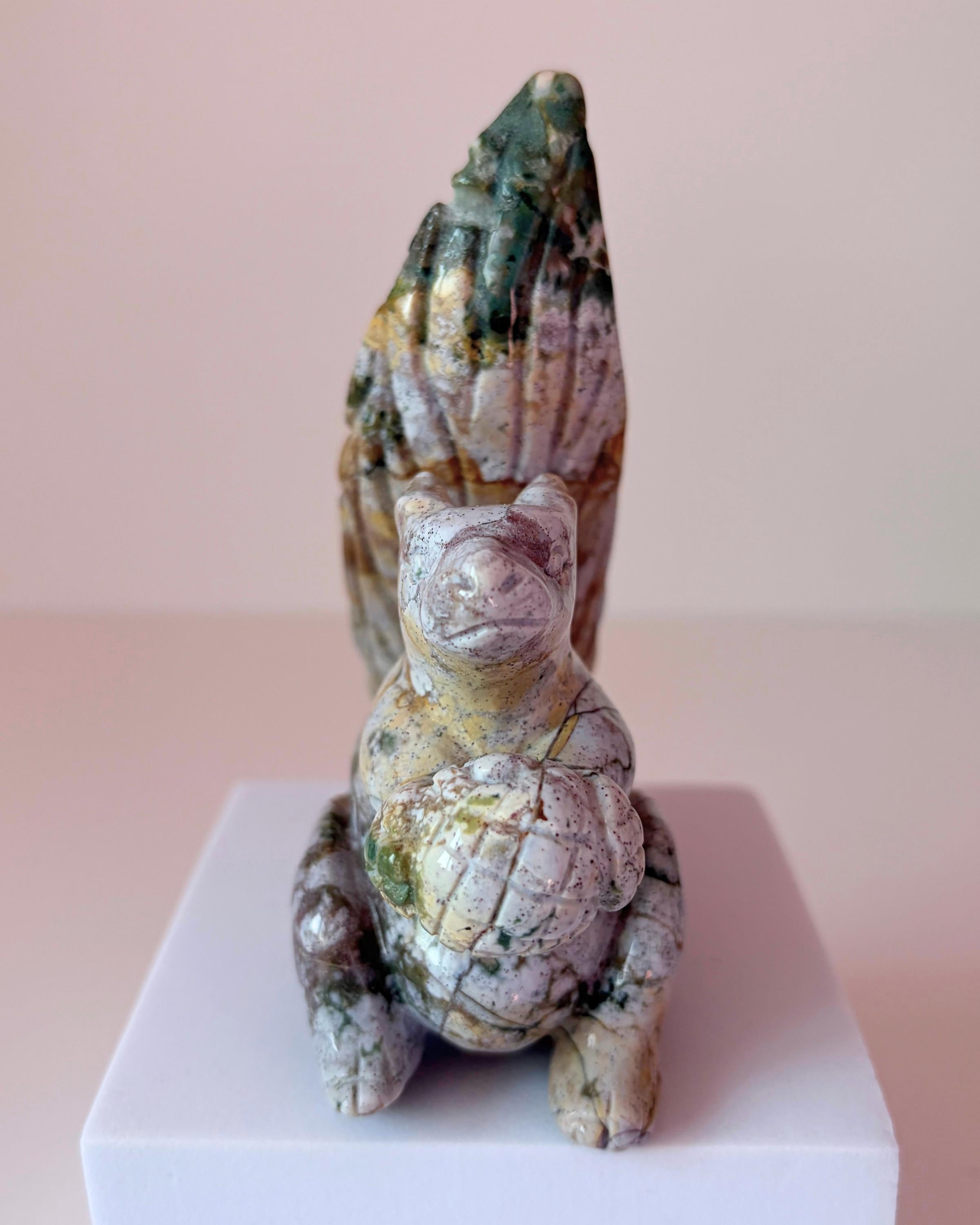 Sea Jasper Squirrel with Acorn