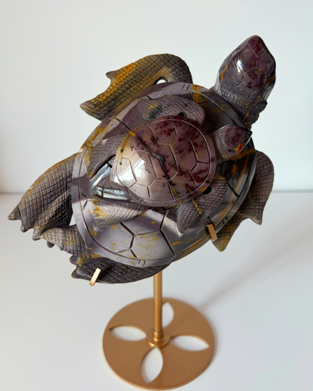 Big Mookaite Turtle on Custom stand